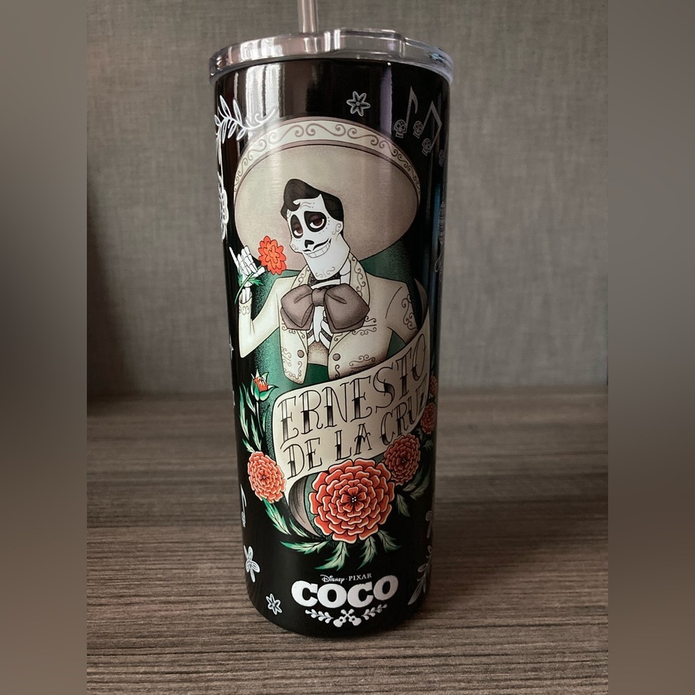 Disney Coco Ernesto De La Cruz 17oz tumbler with straw